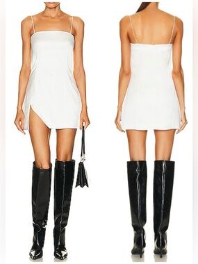NWT Atoir Noor Dress White Mini Square Neck LWD Sz 2